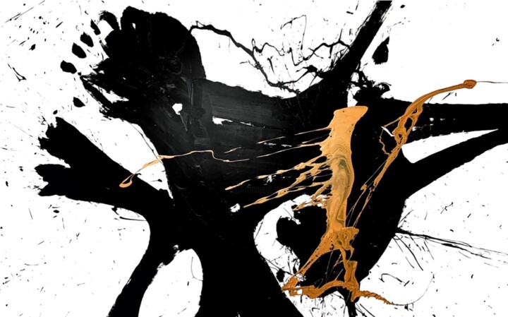 Картина под названием "Black 146x" - Rosi Roys, Подлинное произведение искусства, Акрил
