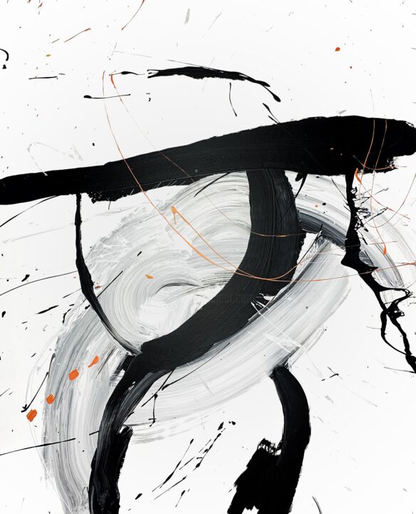 Malerei mit dem Titel "Black 147 x" von Rosi Roys, Original-Kunstwerk, Acryl