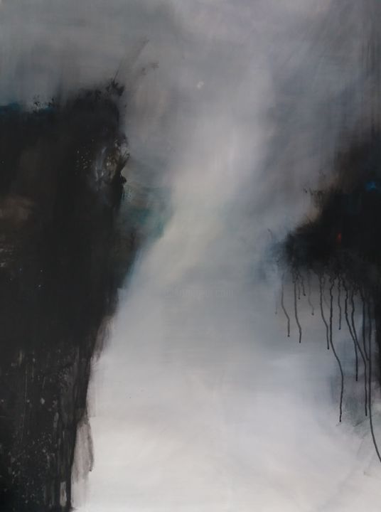 Painting titled "noir lumière" by Rosa Pardo, Original Artwork, Acrylic