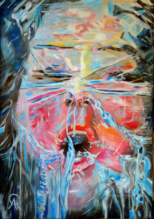 Картина под названием "No breath" - Rosita Allinckx, Подлинное произведение искусства, Масло