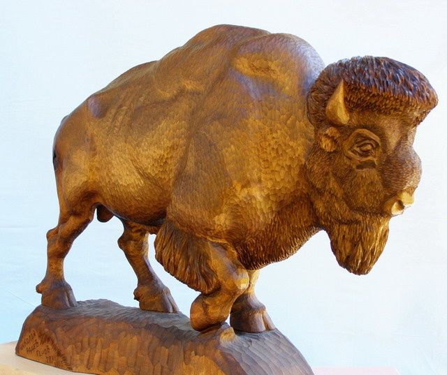 Sculpture intitulée "sculpture  bison" par David, Œuvre d'art originale