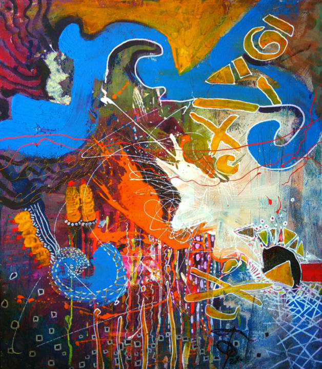 Картина под названием "divination" - Igor Gor, Подлинное произведение искусства, Акрил