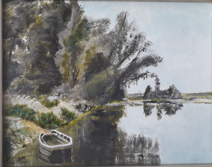 Peinture intitulée "Balade sur la Loire" par Robert Rosenfeld, Œuvre d'art originale, Acrylique