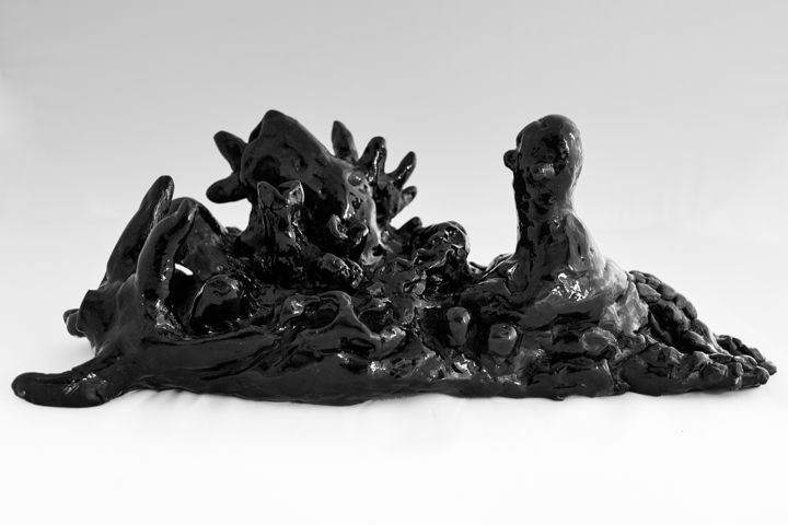 Sculpture intitulée "Marine rock (Black…" par Rossana Leonardi, Œuvre d'art originale