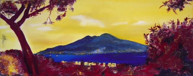 Painting titled "Napoli nei miei occ…" by Anthea, Original Artwork