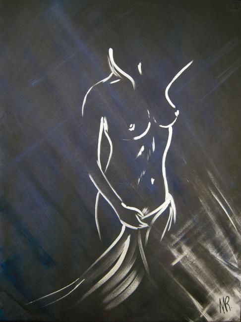 Pittura intitolato "Donna d'Argento" da Anthea, Opera d'arte originale,