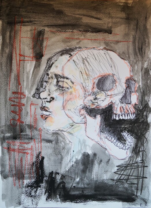 Картина под названием "Dull shout" - Rossella Mercedes, Подлинное произведение искусства, Акварель