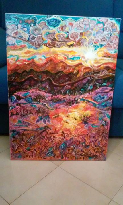 Painting titled "l'infinito" by Rossella Quebella, Original Artwork