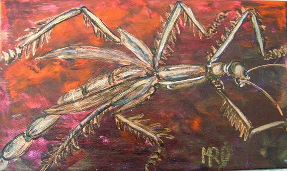 Painting titled "Locuste doré" by Michèle Rossetto, Original Artwork