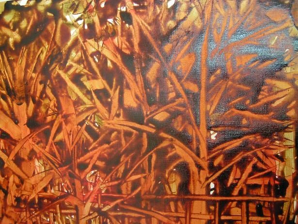 Peinture intitulée "forêt imaginaire" par Michèle Rossetto, Œuvre d'art originale
