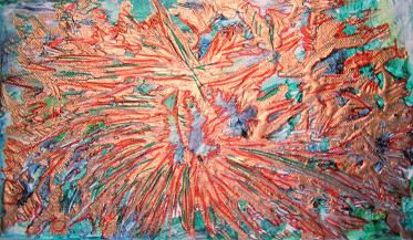 Peinture intitulée "Etoile de corail" par Michèle Rossetto, Œuvre d'art originale