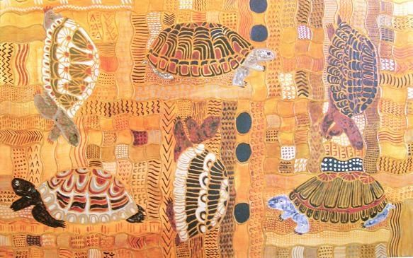 Pittura intitolato "Les tortues" da Michèle Rossetto, Opera d'arte originale