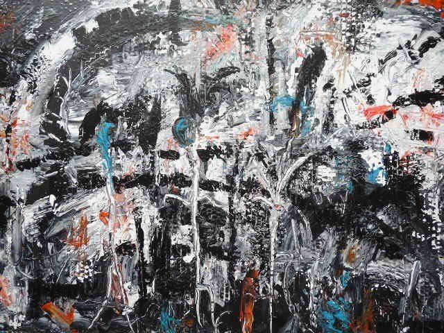 Malarstwo zatytułowany „Essai noir blanc et…” autorstwa Michèle Rossetto, Oryginalna praca