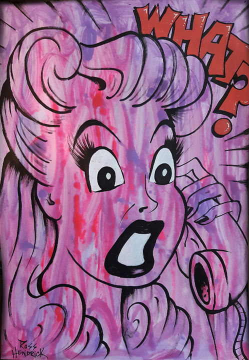 Painting titled "What? #artistsuppor…" by Ross Hendrick, Original Art, Acrylic