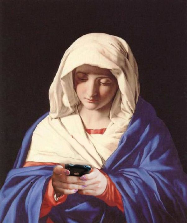 Peinture intitulée "Mary updates her St…" par Ross Van Gogh, Œuvre d'art originale, Huile