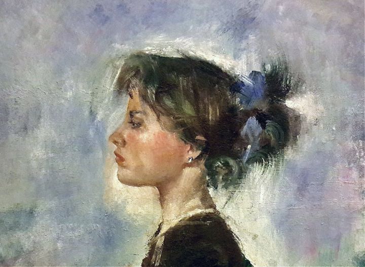 Painting titled "Study of a head" by Rostislav Shmakov, Original Artwork, Oil
