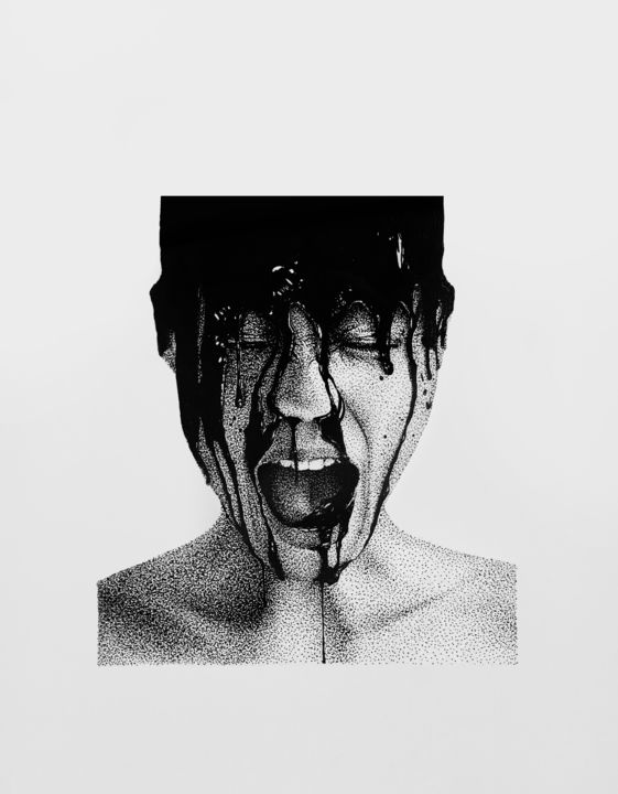 Drawing titled "Ink addiction" by Rostislaw Tsarenko, Original Artwork, Ink