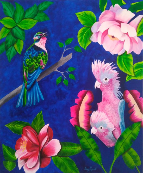 Painting titled "Natureza" by Rosy Pignot, Original Artwork, Acrylic