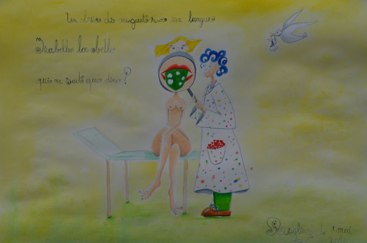 Painting titled "Un brin de muguet s…" by Rosyline, Original Artwork, Watercolor