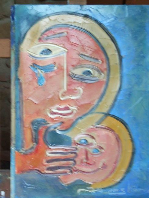 Pittura intitolato "maternità" da Jbarsciglié, Opera d'arte originale