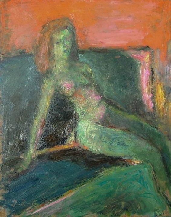 Malerei mit dem Titel "Nude" von Johannes Rother-Glass, Original-Kunstwerk