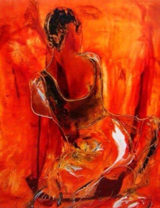 Peinture intitulée "Inspiration ibérique" par Rouge William, Œuvre d'art originale, Acrylique