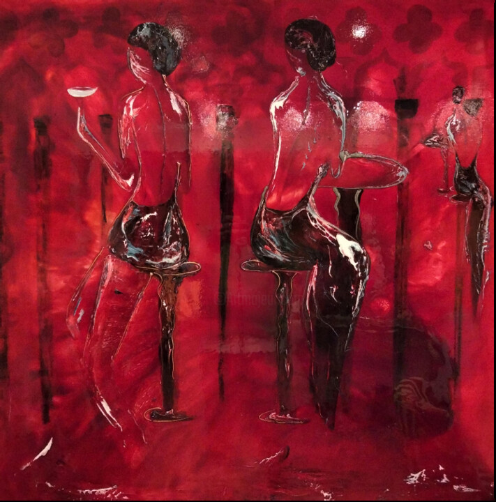 Peinture intitulée "Soirée libertine Lo…" par Rouge William, Œuvre d'art originale, Acrylique