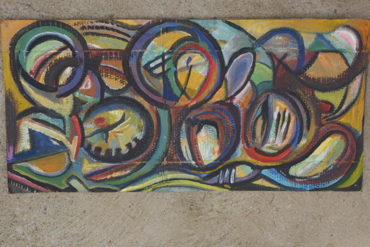 Peinture intitulée "circles of joy" par Herve Briquet, Œuvre d'art originale, Acrylique
