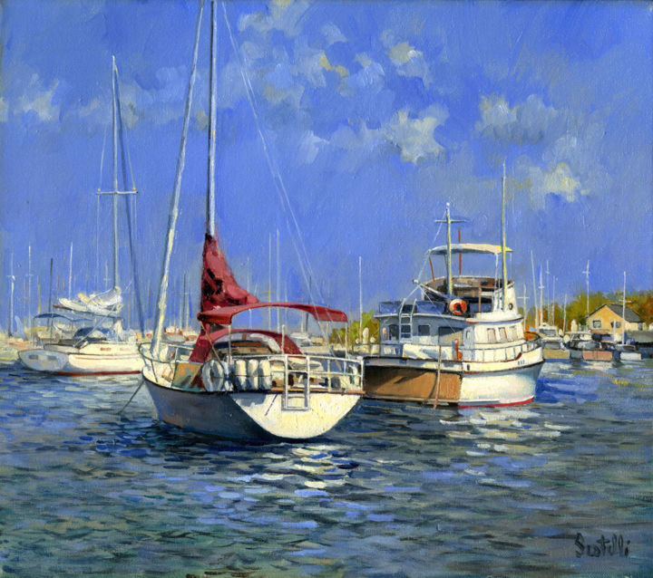 Painting titled "annapolis-harbour.j…" by Dino Sistilli, Original Artwork, Oil