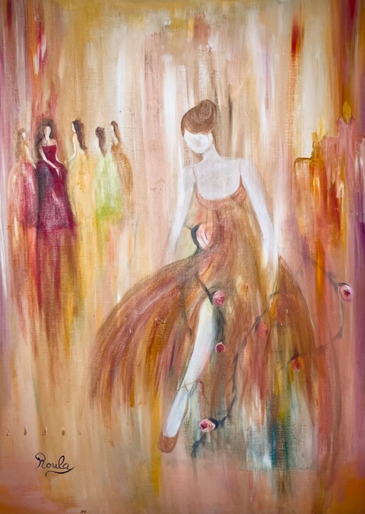 Картина под названием "Glitter" - Roula Chreim, Подлинное произведение искусства, Акрил Установлен на Деревянная рама для но…