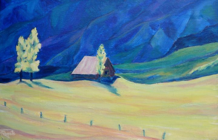 Peinture intitulée "Calme" par Frédérique Rouquette, Œuvre d'art originale, Acrylique Monté sur Châssis