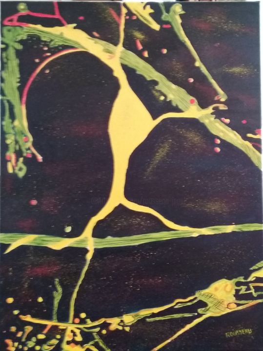 Peinture intitulée "Hippocampe" par Jean Paul Rousseau, Œuvre d'art originale, Huile