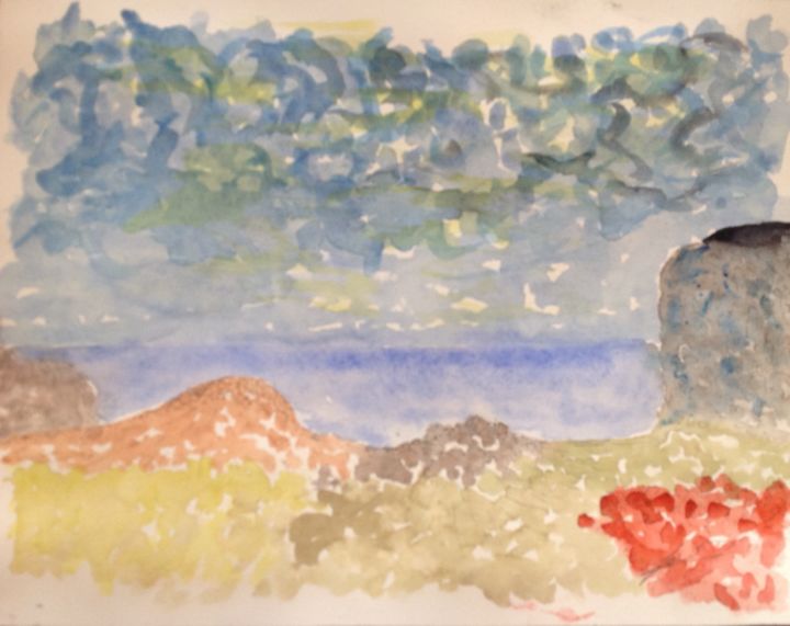 Peinture intitulée "Paysage 2021" par Patrick Roussillon, Œuvre d'art originale, Aquarelle