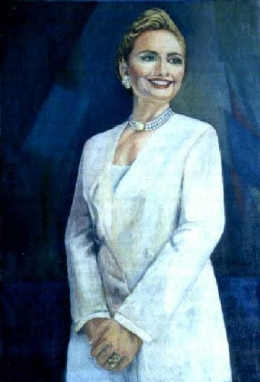 Painting titled "Hillary Clinton" by Rowney Abbott, Original Artwork