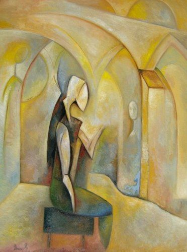 Painting titled "The Chapel" by Roxana Donisanu, Original Artwork, Oil