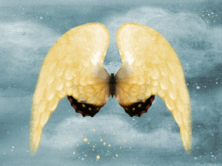 Digital Arts titled "Angel Wings 5" by Roxana Ferllini, Original Artwork, Photo Montage