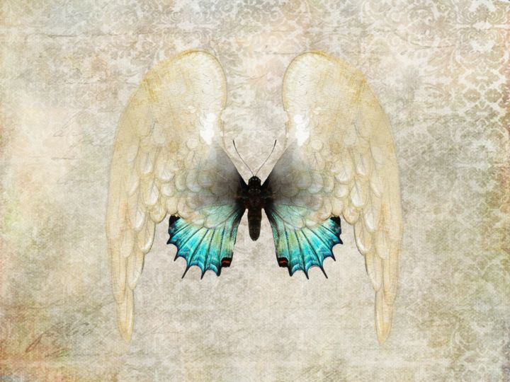 Digital Arts titled "Angel Wings 7" by Roxana Ferllini, Original Artwork, Photo Montage