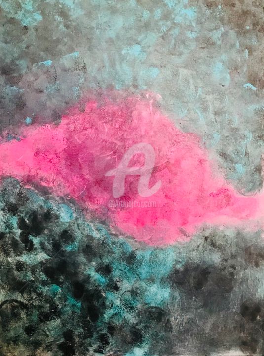 「Pink Cloud」というタイトルの絵画 Roxani Rohnerによって, オリジナルのアートワーク, アクリル