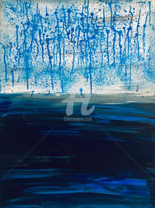 Ζωγραφική με τίτλο "Water is in the air" από Roxani Rohner, Αυθεντικά έργα τέχνης, Ακρυλικό