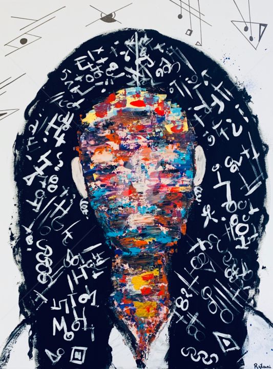 Ζωγραφική με τίτλο "Nairobi Thoughts an…" από Roxani Rohner, Αυθεντικά έργα τέχνης, Ακρυλικό