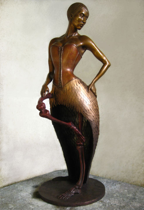Sculpture titled "Brigitta" by Rossella Scapini, Original Art, Bronze