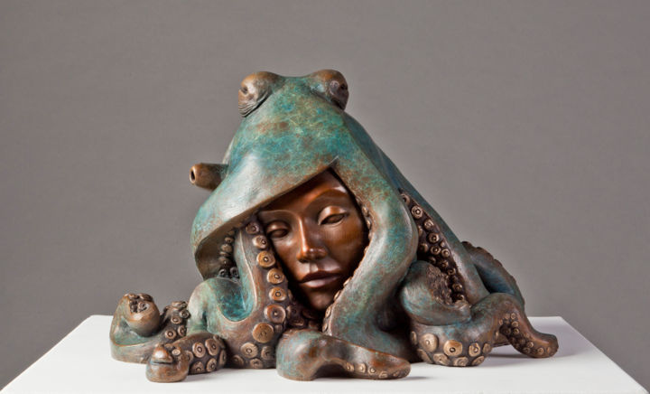 Sculpture titled "Octopussy" by Rossella Scapini, Original Art, Bronze