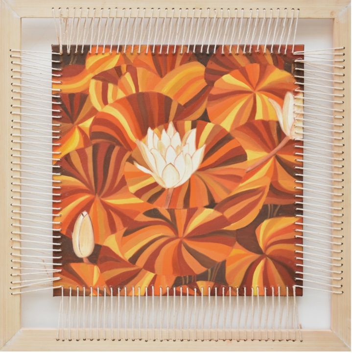 Painting titled "BLOOMING LOTUS" by Nikita Mehandru, Original Art, Oil