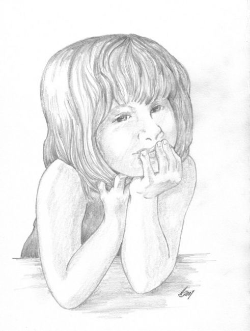 Drawing titled "Just Thinkin!" by Roy Boobyer, Original Artwork