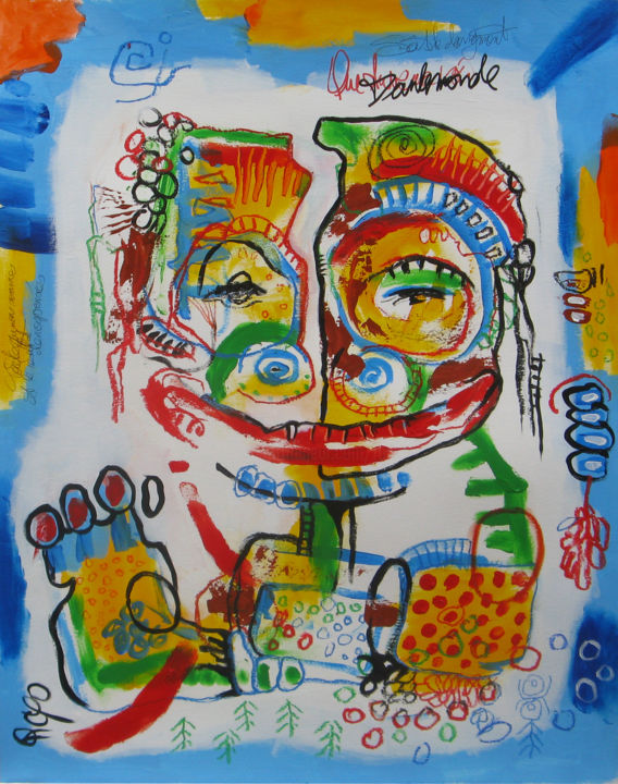 Schilderij getiteld "Sans titre 250218" door Jean Jacques Royo, Origineel Kunstwerk, Acryl