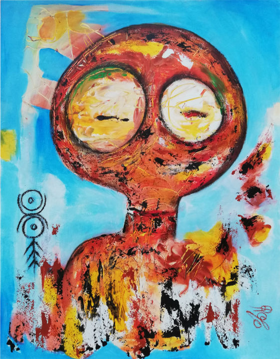 Painting titled "Pleine conscience -…" by Jean Jacques Royo, Original Artwork, Acrylic