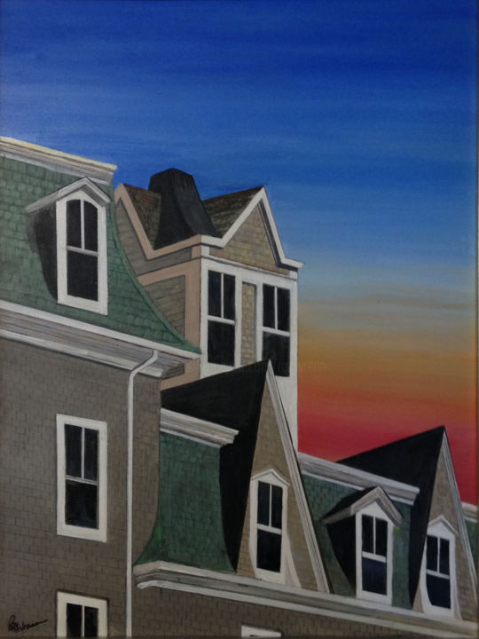 Pintura intitulada "Block Island Sunset" por Roy Wrenn, Obras de arte originais, Acrílico