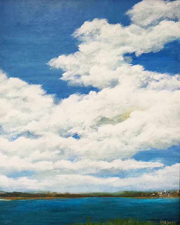 Картина под названием "The Inlet" - Roy Wrenn, Подлинное произведение искусства, Акрил