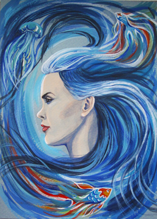 Painting titled "Vortex" by Roza Bronnikova, Original Artwork, Gouache