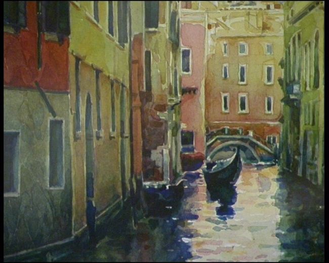 Картина под названием "Venice, canal 2" - William Rozenson, Подлинное произведение искусства
